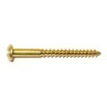 Midwest Fastener Wood Screw, #6, 1-1/2 in, Plain Brass Round Head Slotted Drive, 30 PK 61917